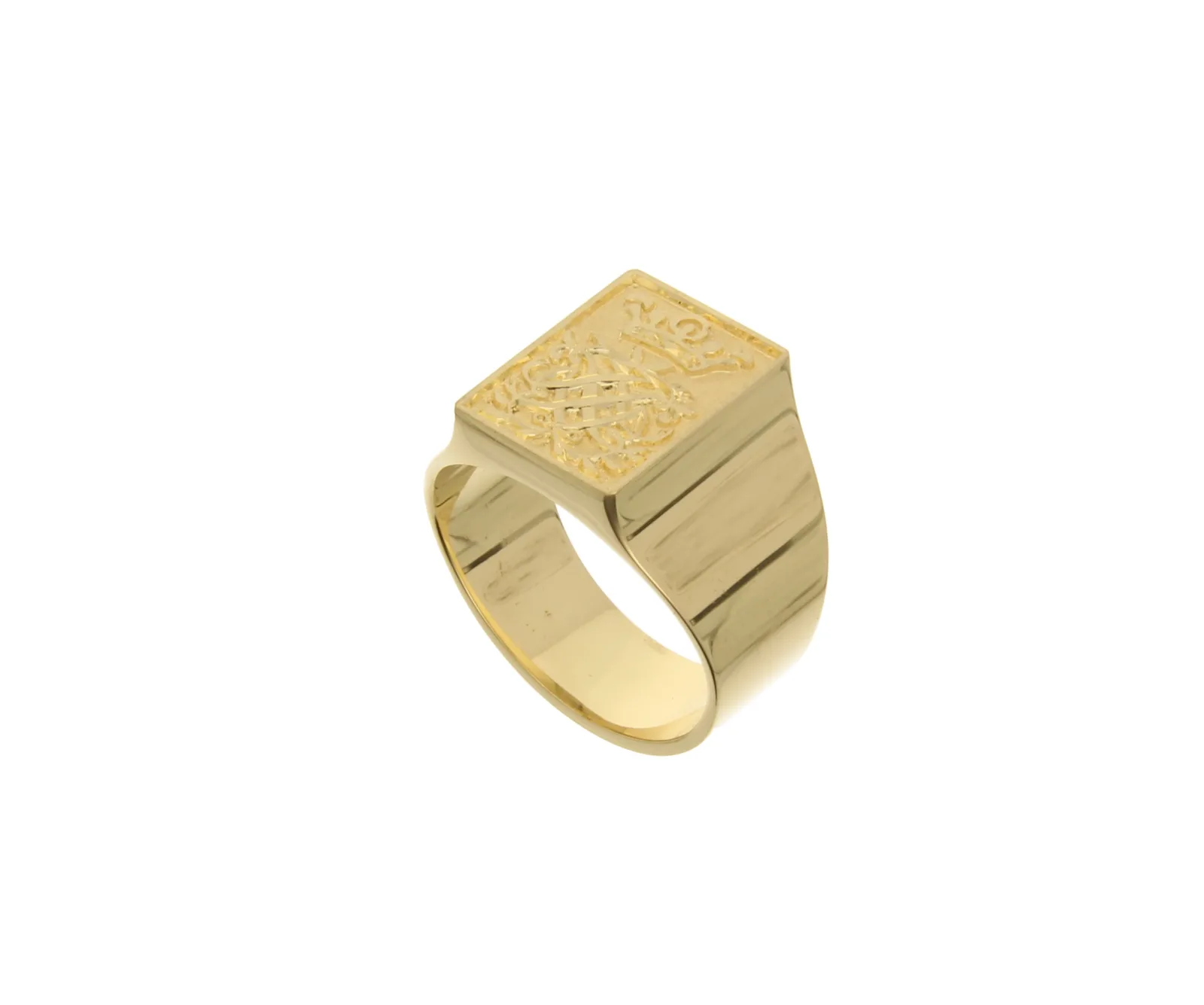 Siegelring aus 750er Gelbgold mit Reliefgravur des Bach-Wappens