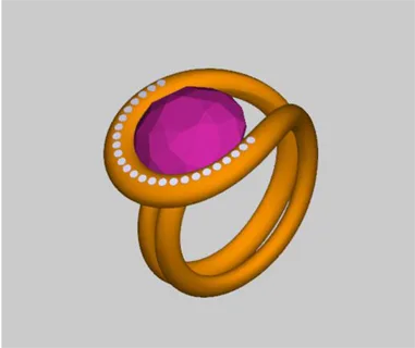 Virtuelles Modell eines Damenrings