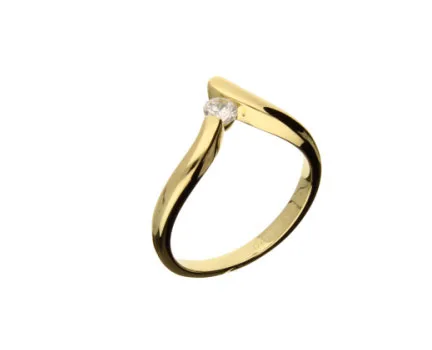 Damenring in gelbgold mit Solitär