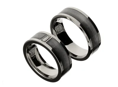 Palladium-Trauringe mit Colorit und Diamant